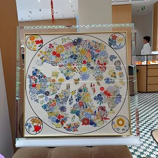 99新 Hermes/爱马仕 花卉的世界”版画外框尺寸:101x103cm