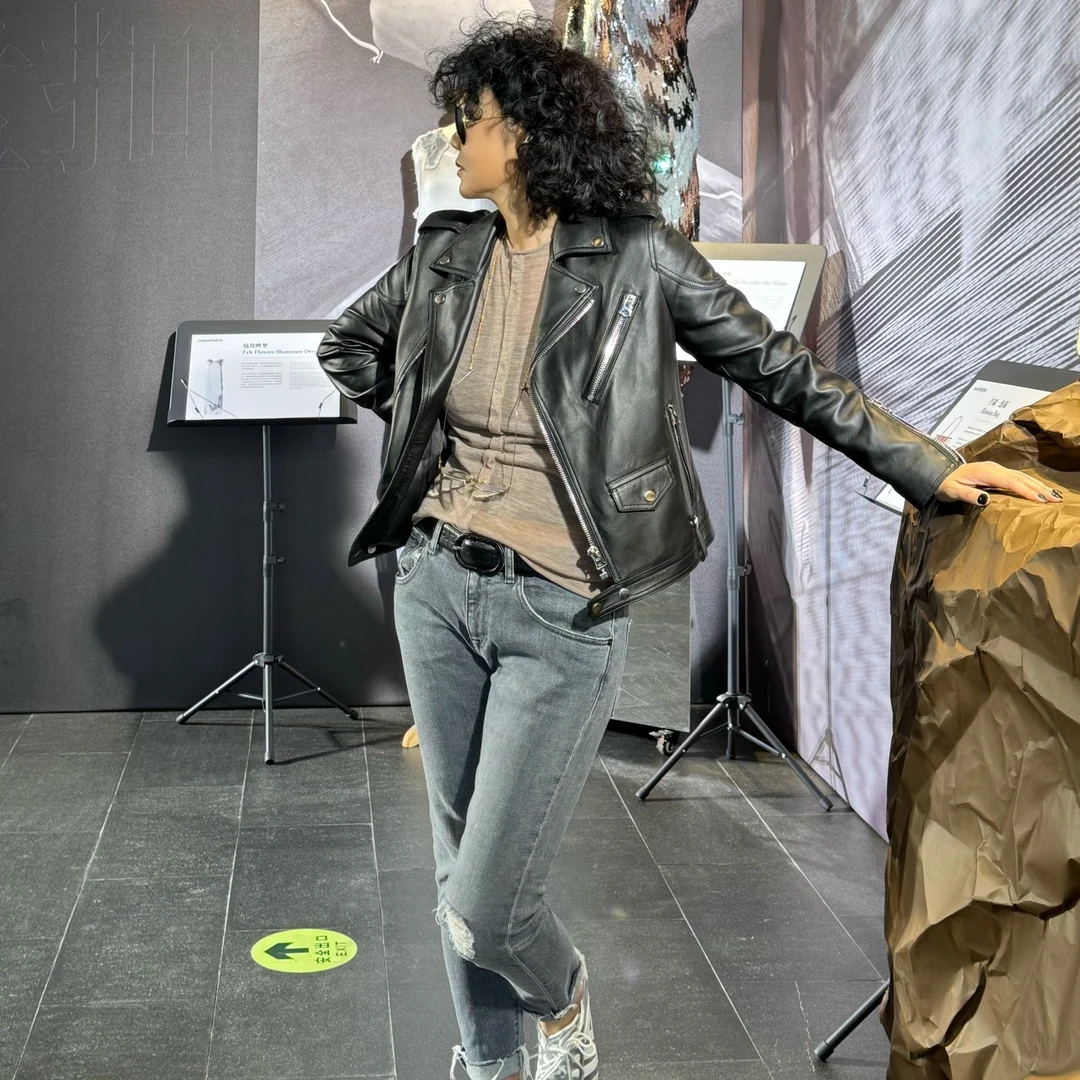 时尚暗夜骑士机车真皮皮衣FGW4407070