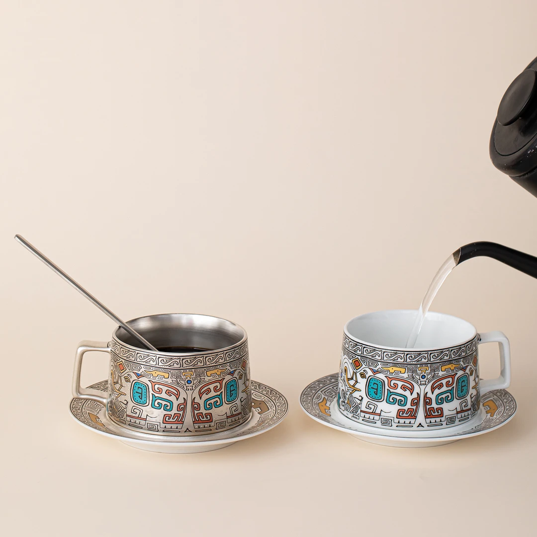 2025新款轻奢高档创意鎏银个人专用办公室陶瓷杯马克杯咖啡杯水杯