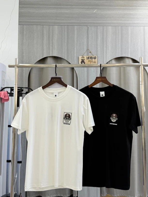 美式休闲短袖t恤卡通潮牌上衣男夏季2025新款宽松短袖t恤2204#