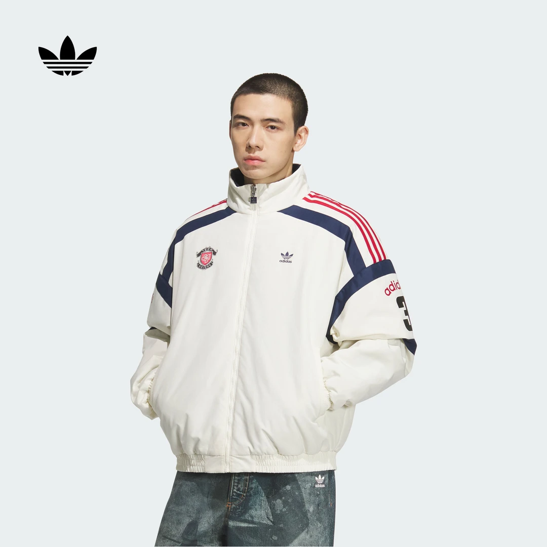 阿迪达斯三叶草复古廓形宽松梭织双面穿运动保暖棉服男秋冬KC0094