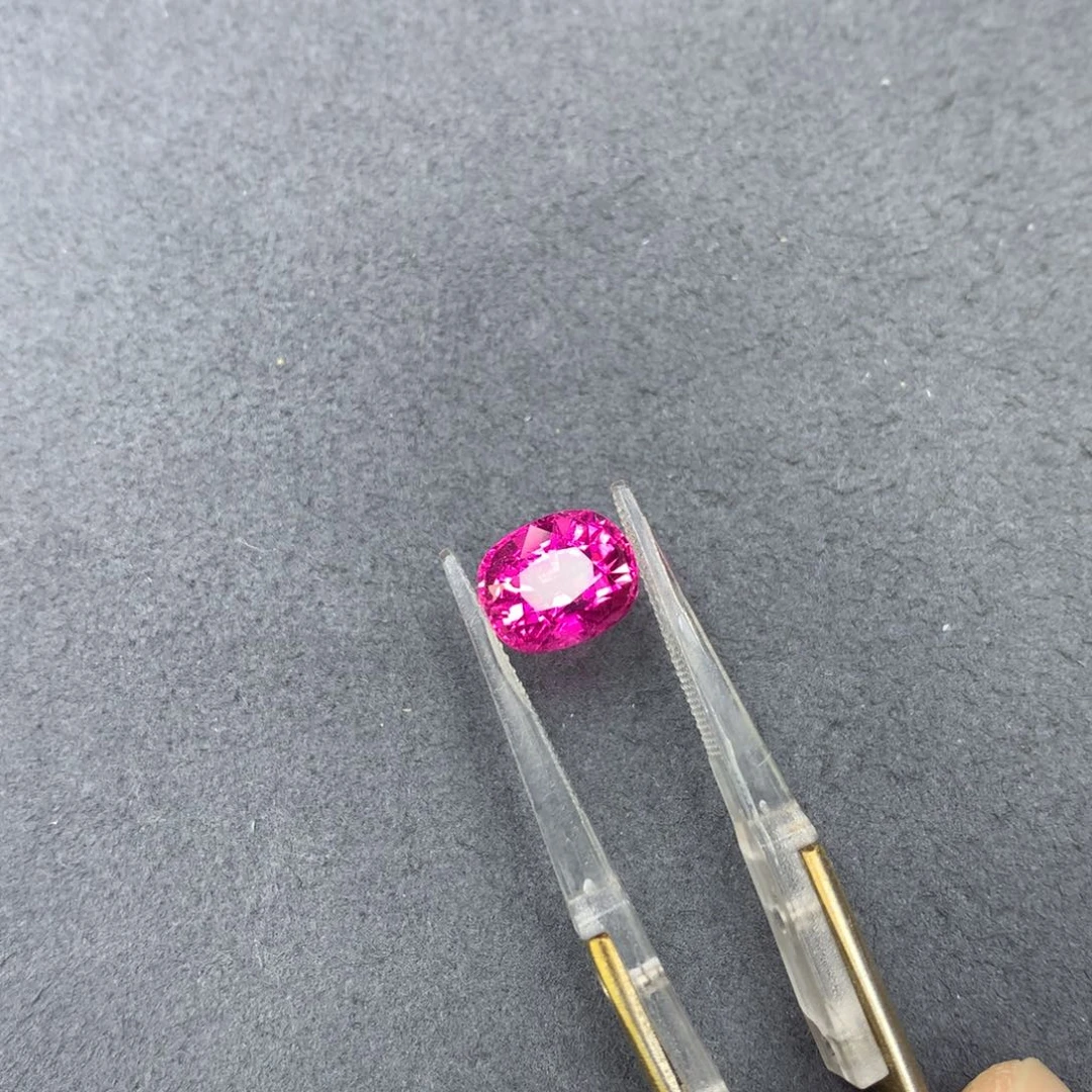 碧玺未镶嵌裸石4.06ct桃红玫瑰卢比莱