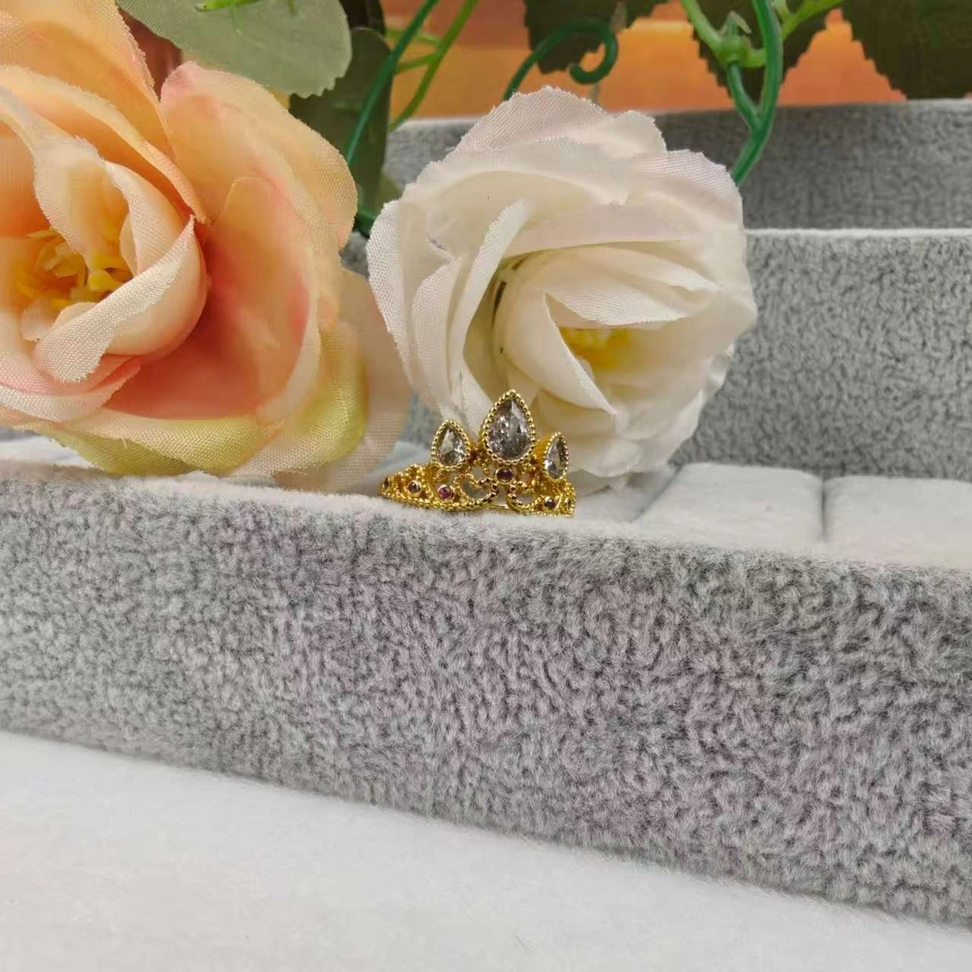 经典爆款18K金活口皇冠戒指 真金时尚百搭精致小众设计感礼物