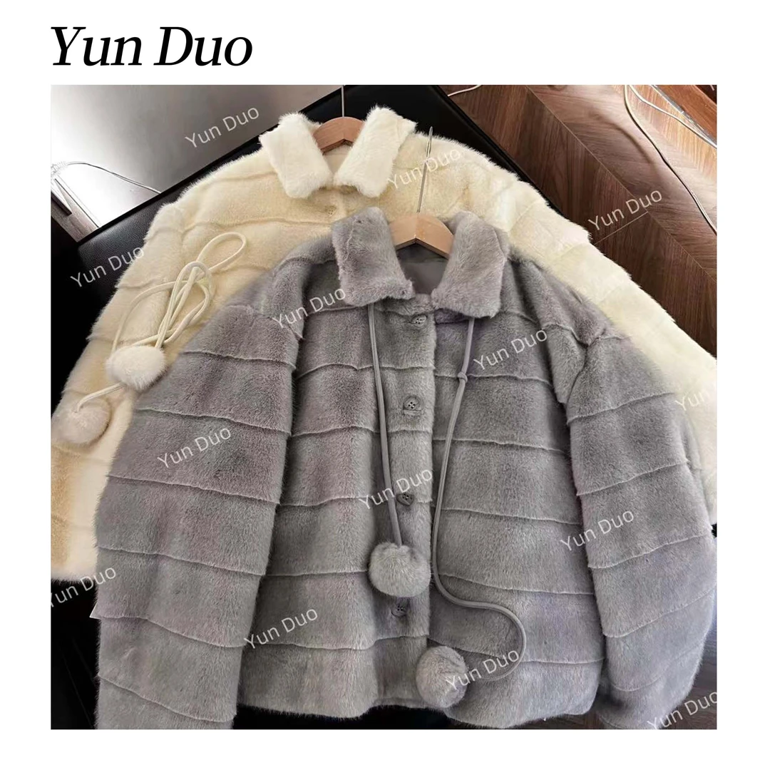 云朵定制【球球了】毛毛氛围感翻领羽绒外套LH43