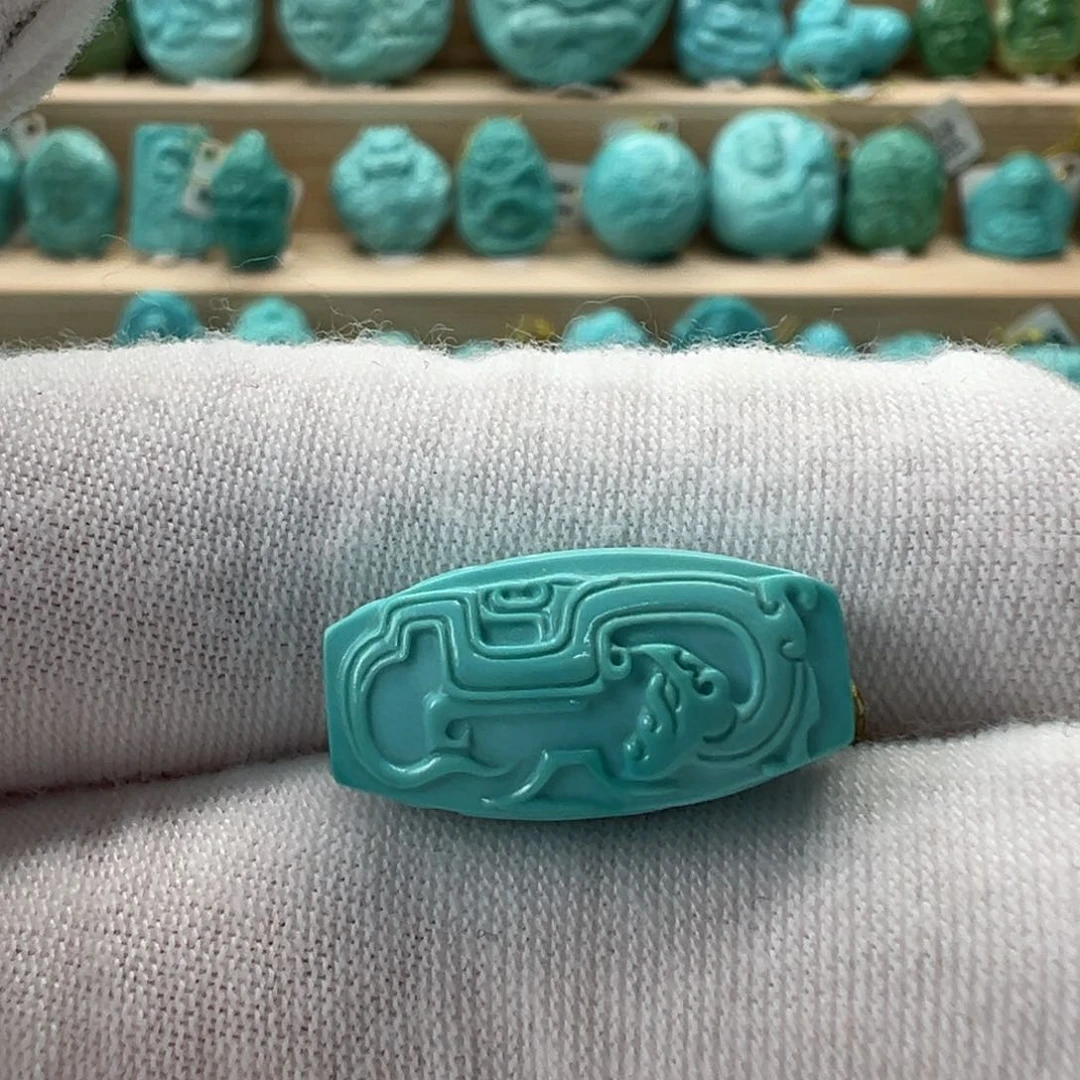 未镶嵌绿松石仿古龙凤勒子9.8mm