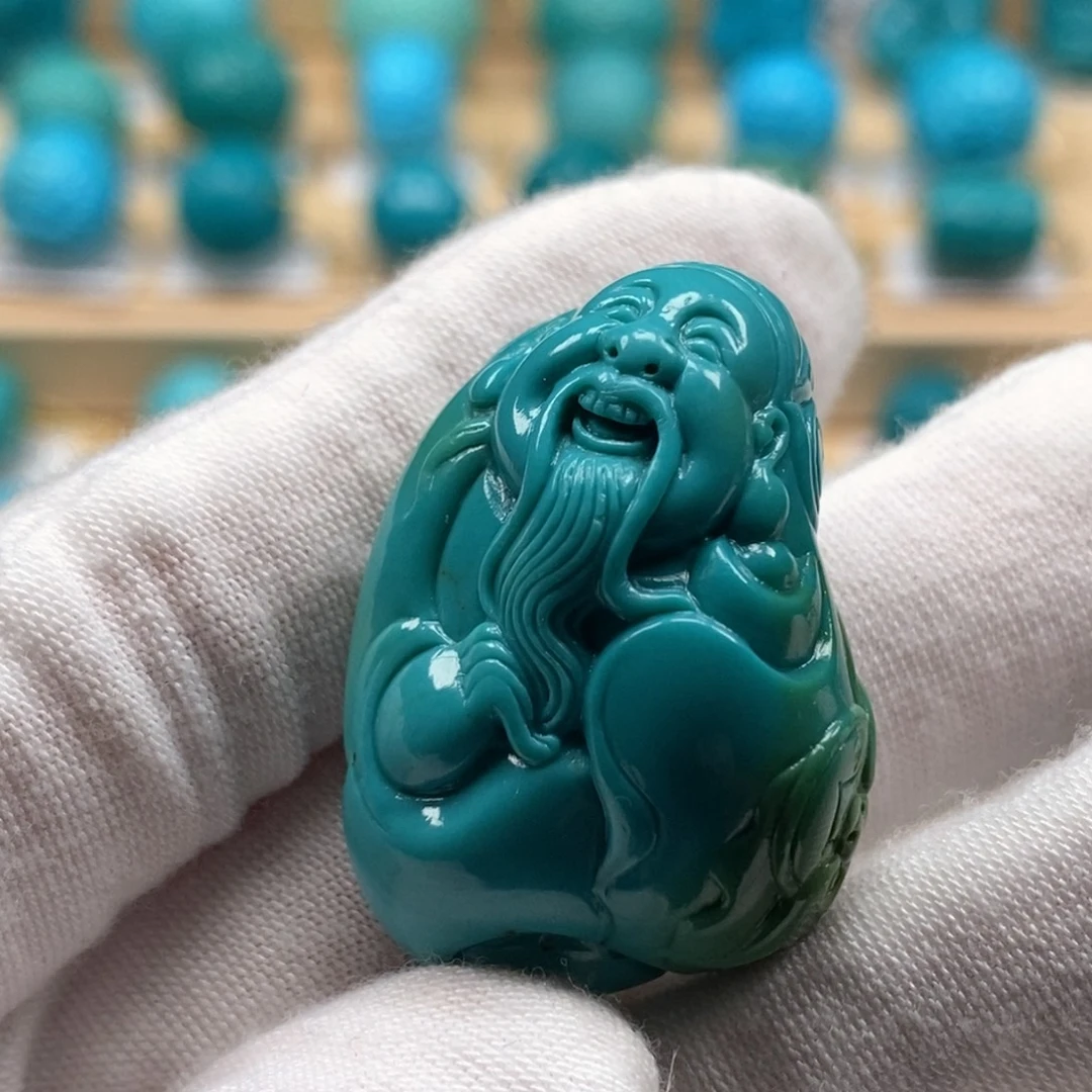 守***空绿松石未镶嵌精品原矿高瓷绿松石