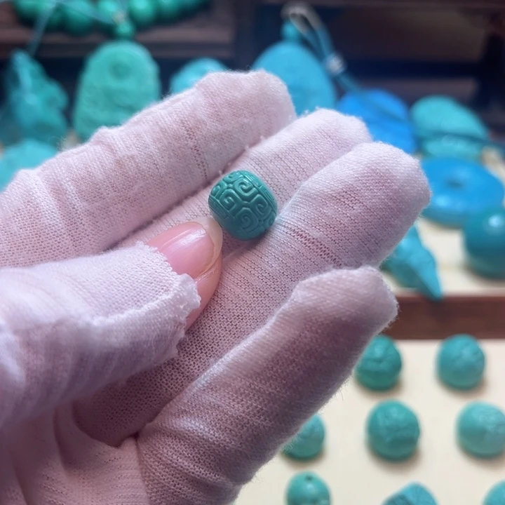 石材绿色雕刻直径卡11+