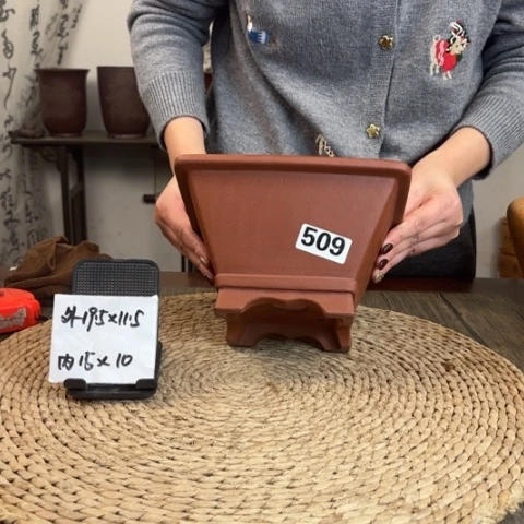 紫砂花盆清水泥飘口四方509