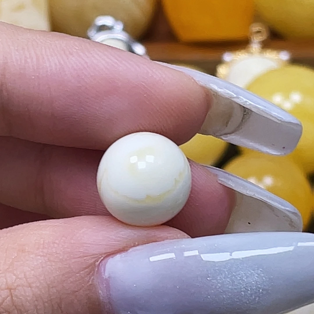 未镶嵌蜜蜡裸石11.7mm圆珠