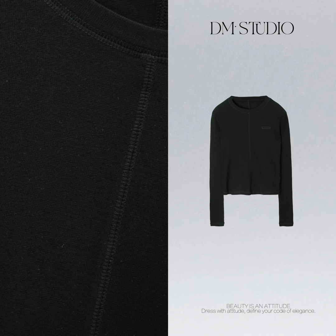 DEDM•STUDIO/气质休闲极简精致感长袖上衣T恤2509TX/MM2025YJ62