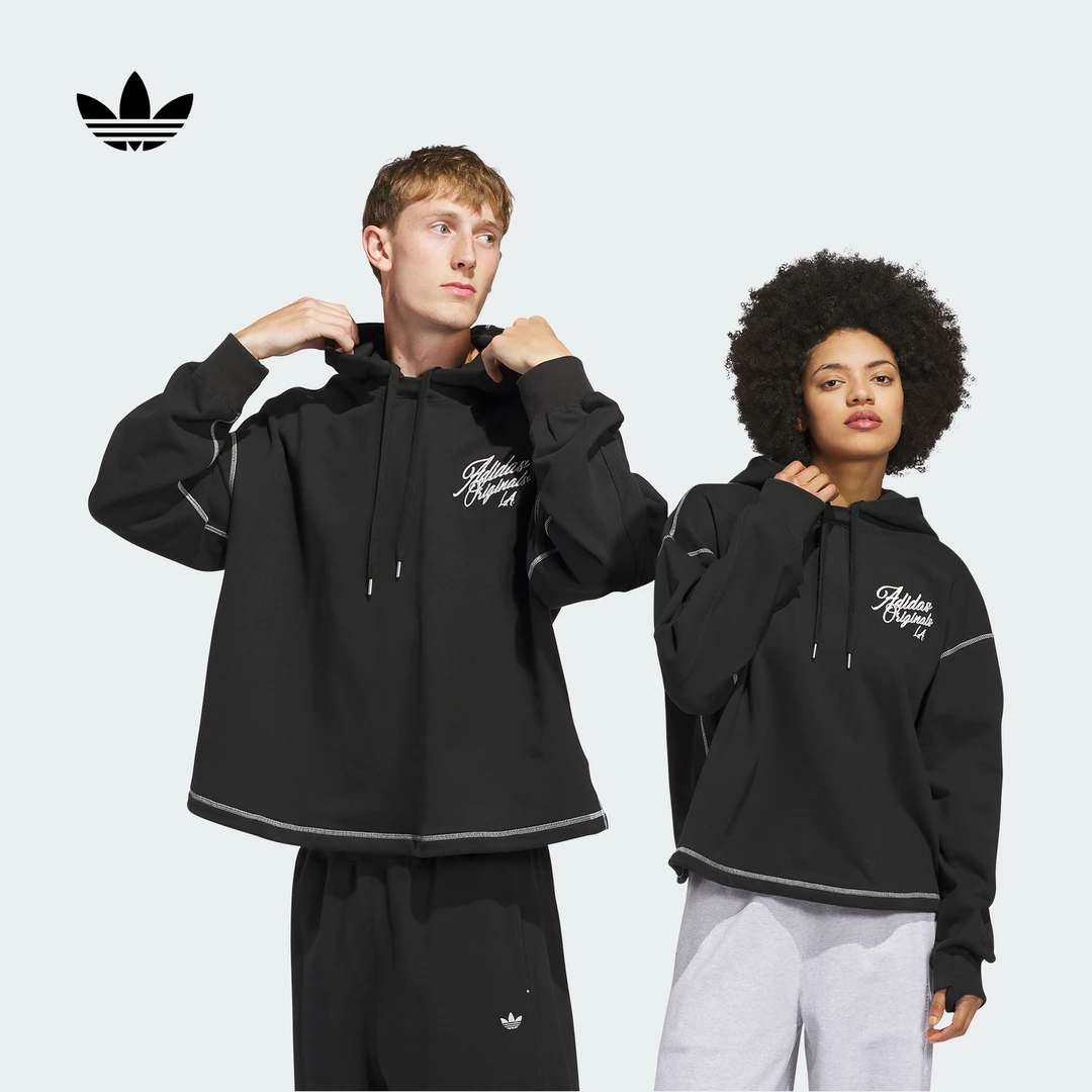 阿迪达斯官方三叶草 连帽运动套头衫男女新款adidas JX6133