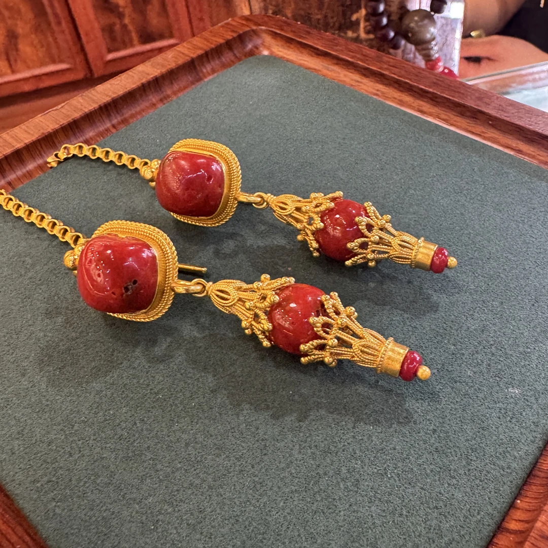 铁合金亚克力耳饰 康巴藏式耳环超级漂亮