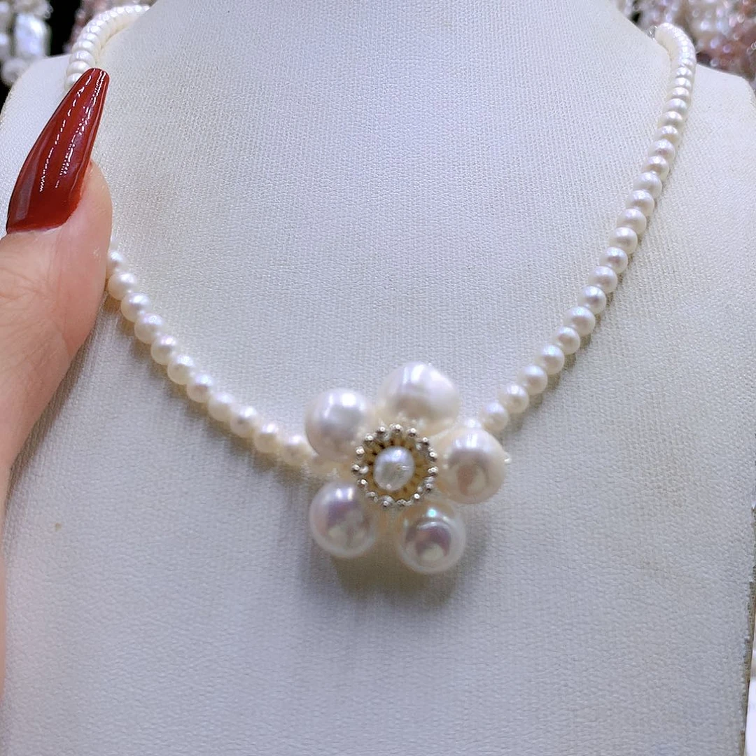 银S925镶嵌耳饰淡水珍珠