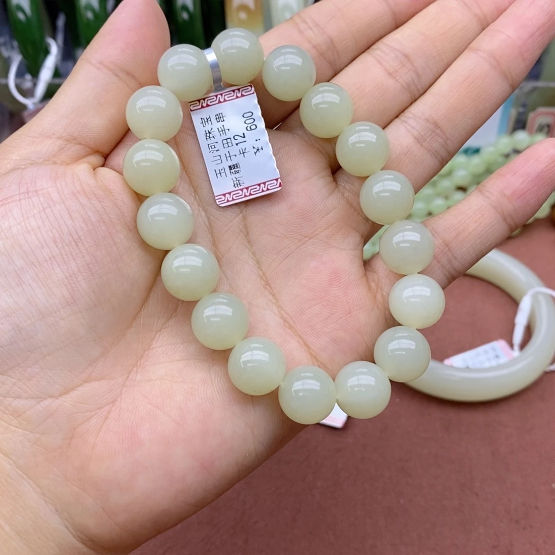 和田玉未镶嵌手串卡12