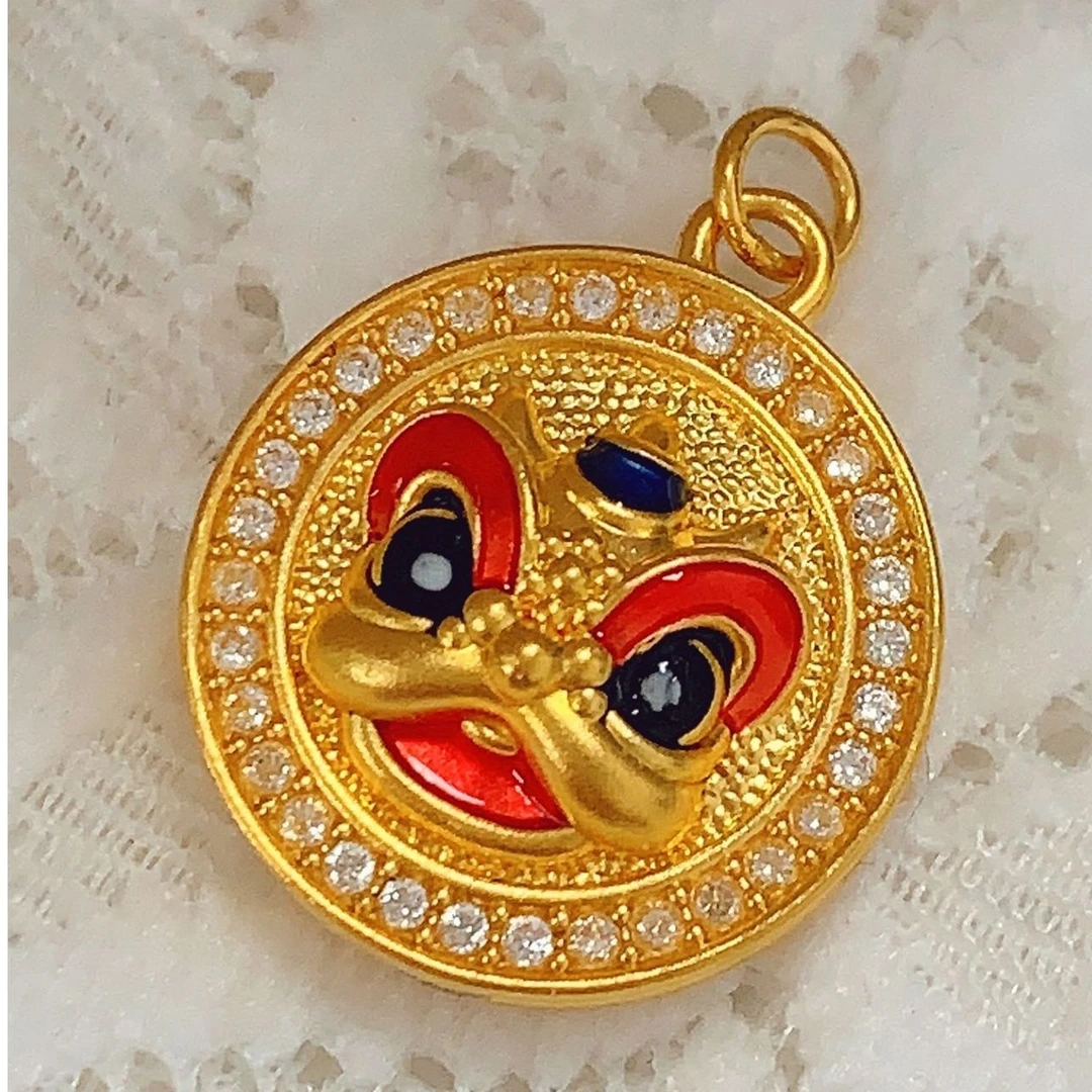 【水贝黄金】999足金5G精工黄金醒狮小吊坠X300