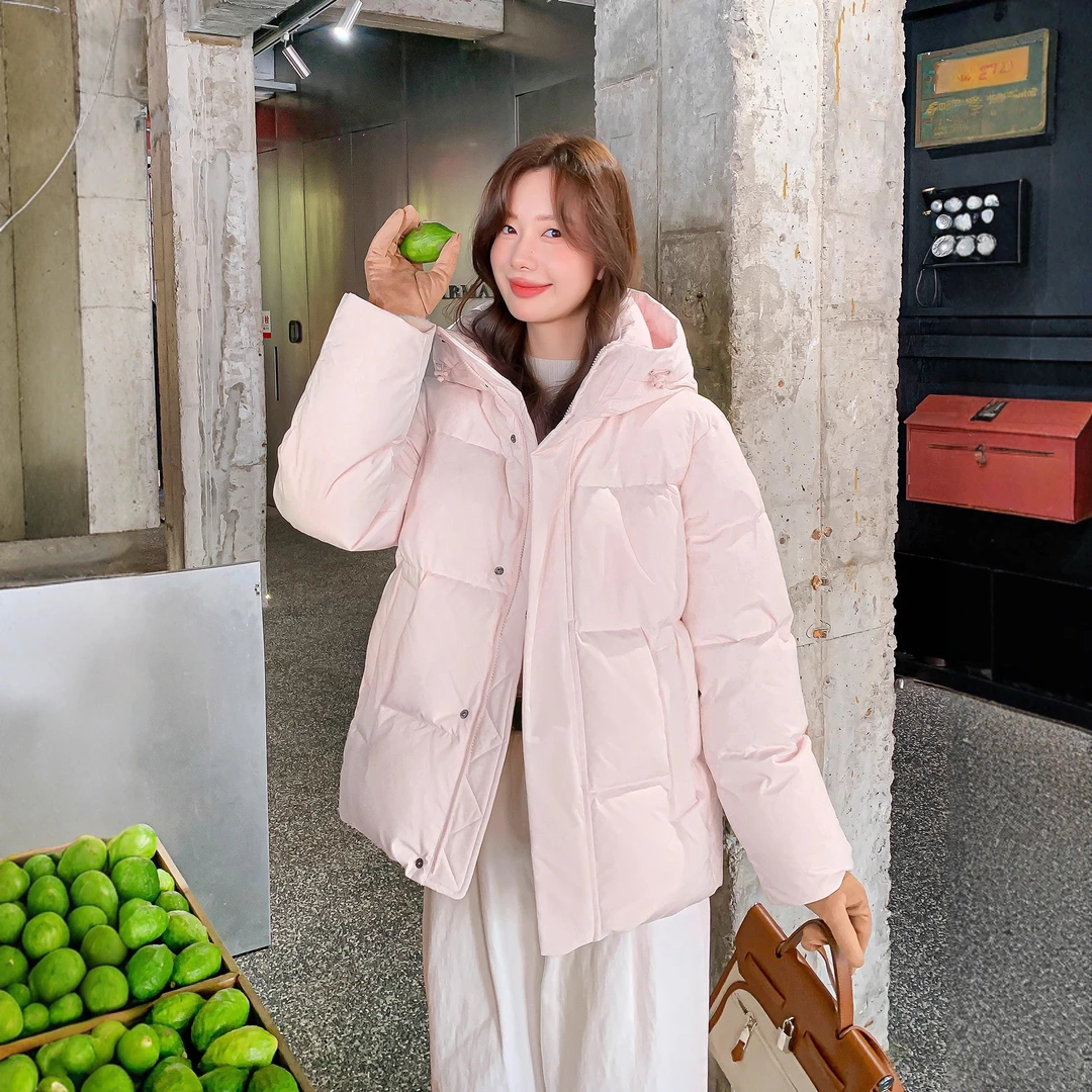 撤柜外贸正品新款服女加厚2025冬季时尚短款连帽服羽绒服韩版保暖