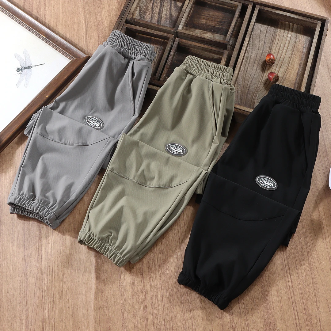 男童速干裤2025夏季儿童薄款休闲弹力运动裤男童防蚊百搭长裤