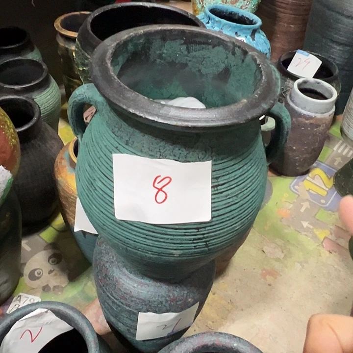 绿色双耳高21口14带孔
