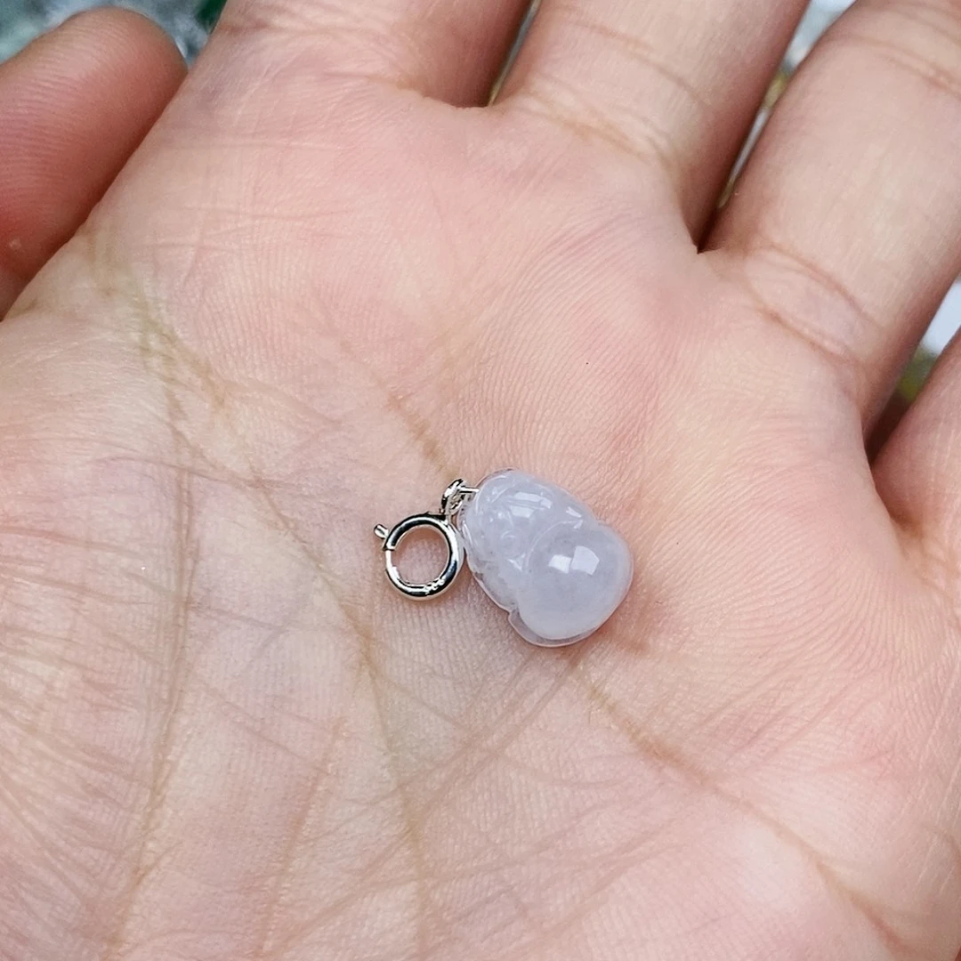 翡翠颈饰银S925镶嵌皮*喵貔貅