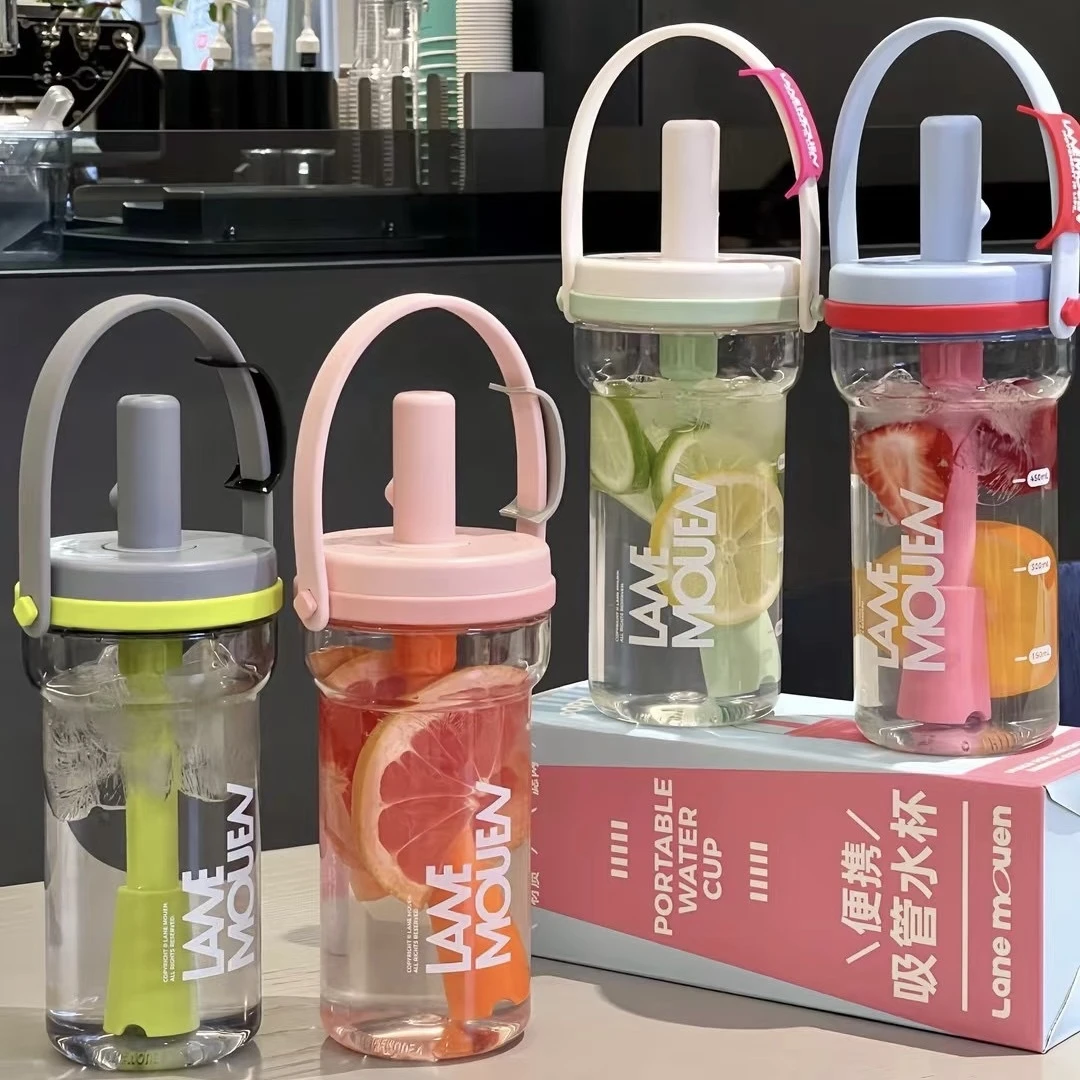 览萌Lane Mouen双饮杯女生高颜值便携随行杯子夏季运动大容量水杯