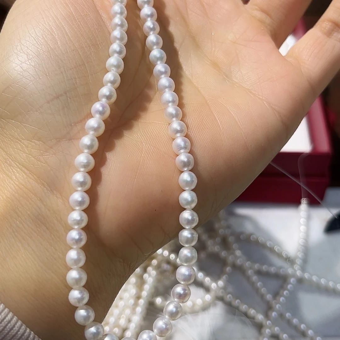 淡水珍珠未镶嵌项链5左右冷白