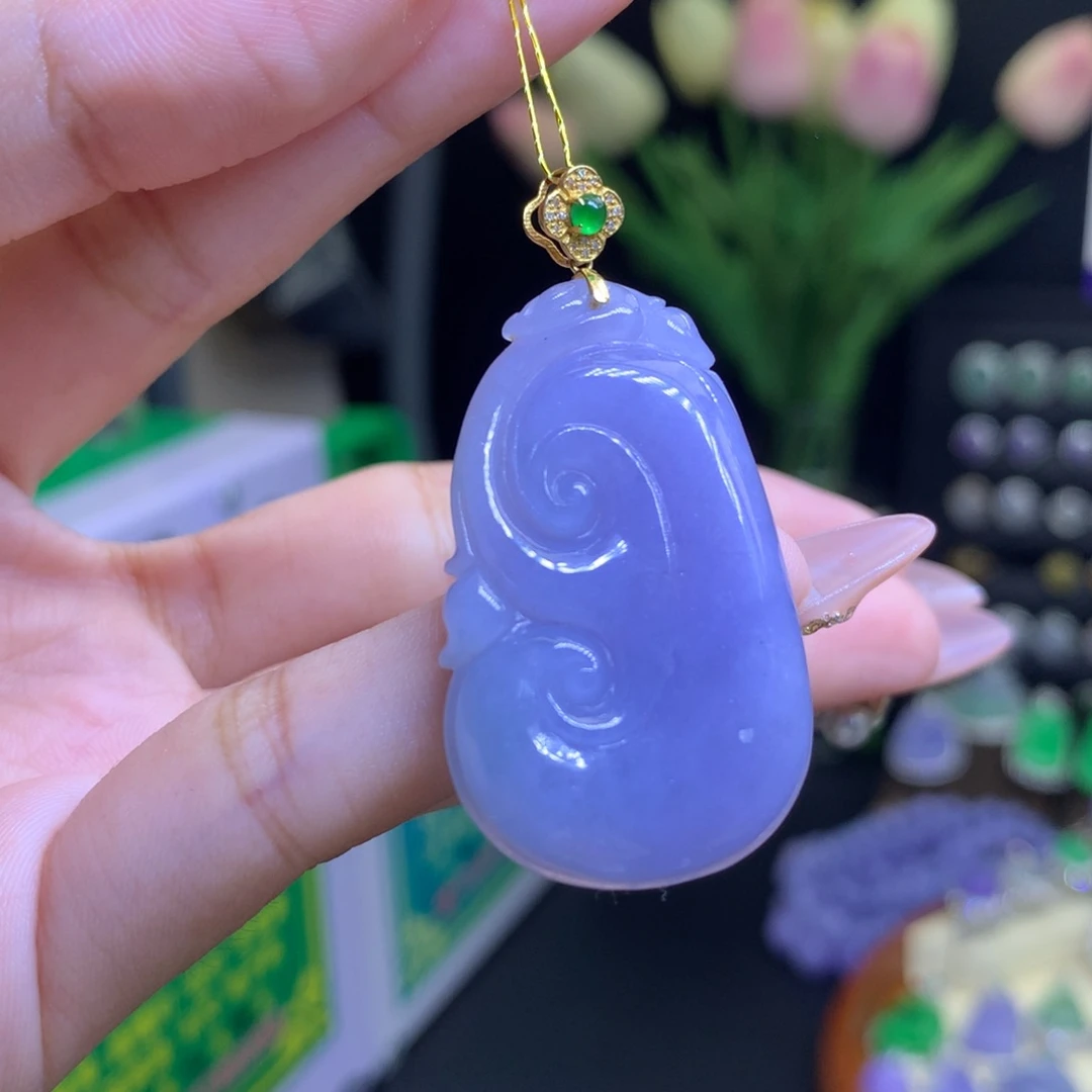 翡翠颈饰18K金镶嵌天然