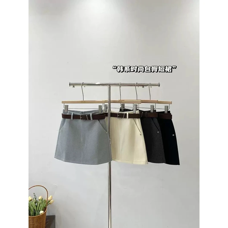 薇莎9521【现货】小铁扣水洗棉百搭短裙