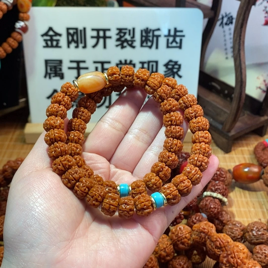 金刚菩提吊坠五**生12双圈老树王配饰无尘