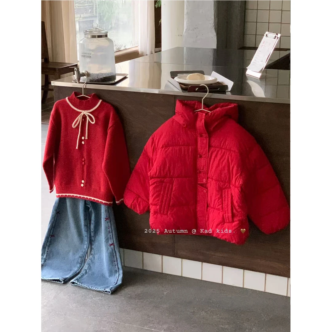 中式厚厚的棉服 一套搭配裤子特别好看 童套装V5392