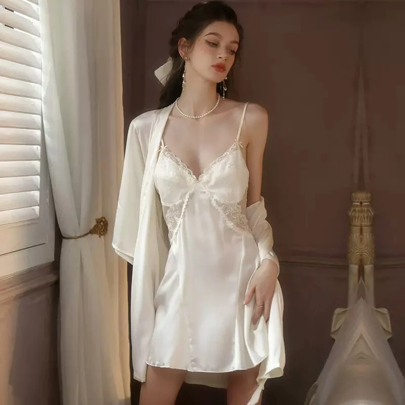 女纯欲风吊带网红吊带裙冰丝睡衣蕾丝性感