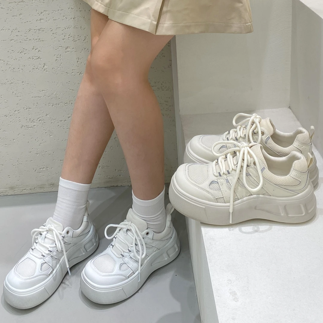 6060-6 气网面小白鞋2025新款轻便松糕大头休闲运动鞋