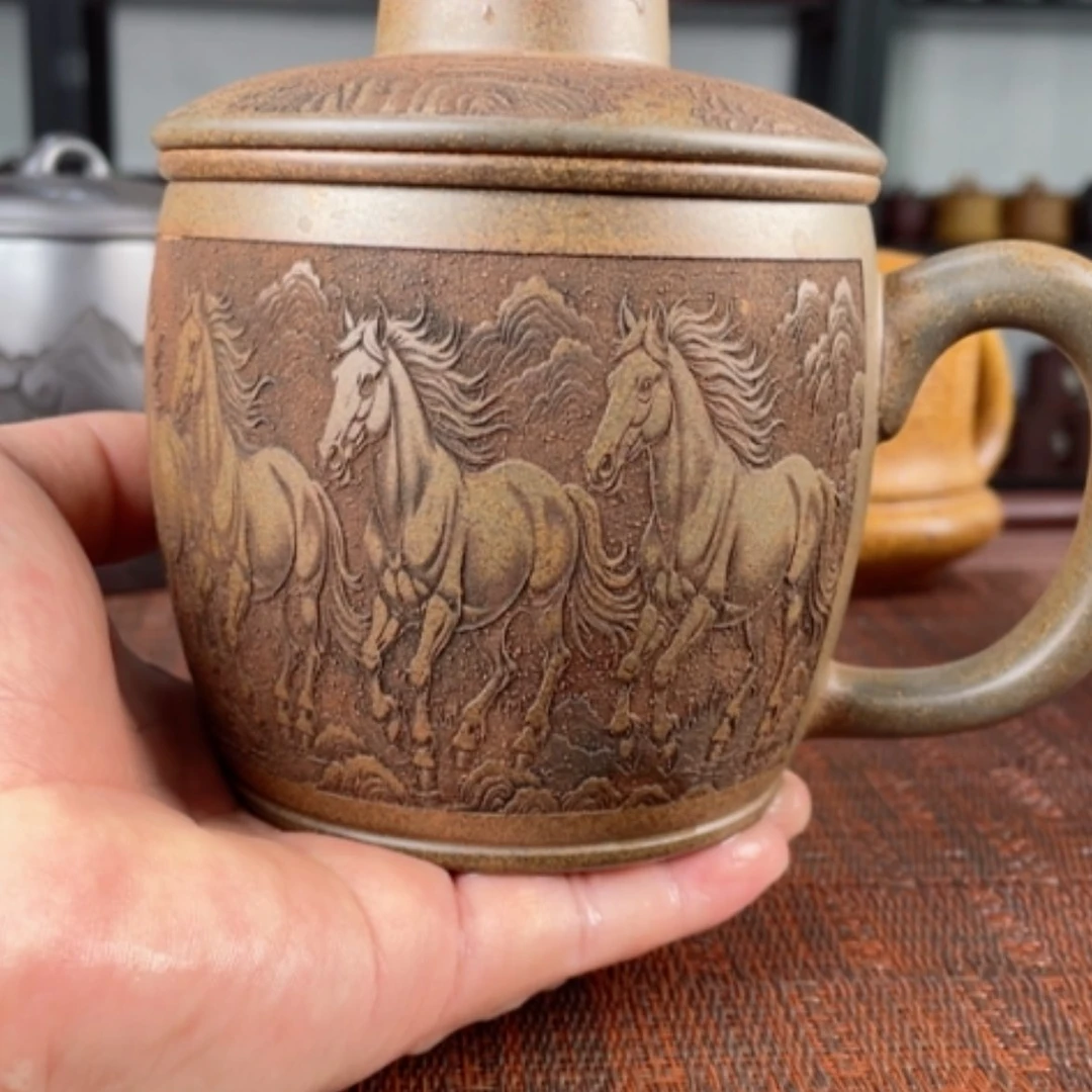 【闪购商品】茶杯紫砂宜兴原矿紫砂盖杯