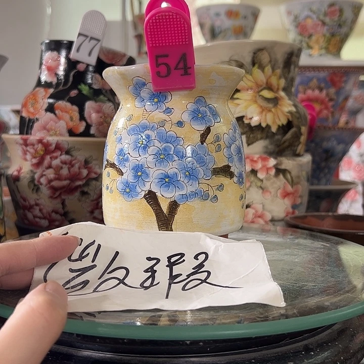 景德镇幸运花盆手绘韩式花盆