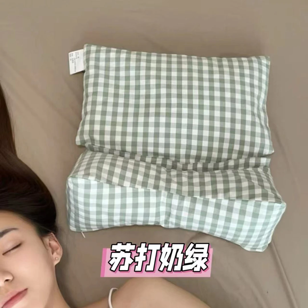 百年鲁锦/老粗布-人体工学设计荞麦壳填充骨头组合枕