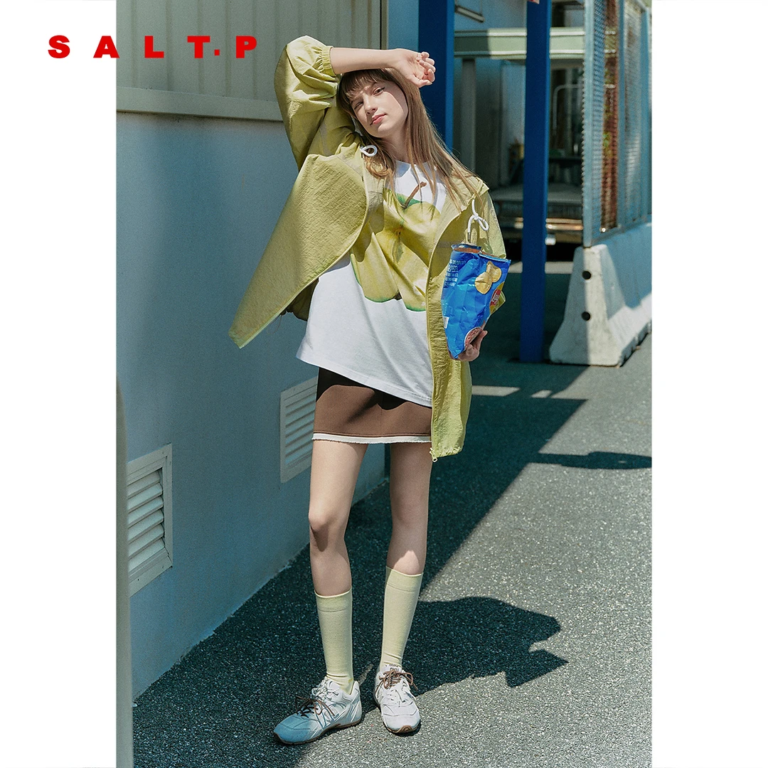 SALT.P可颜深咖复古撞色miu系复古短裙a字半身裙2025秋新款