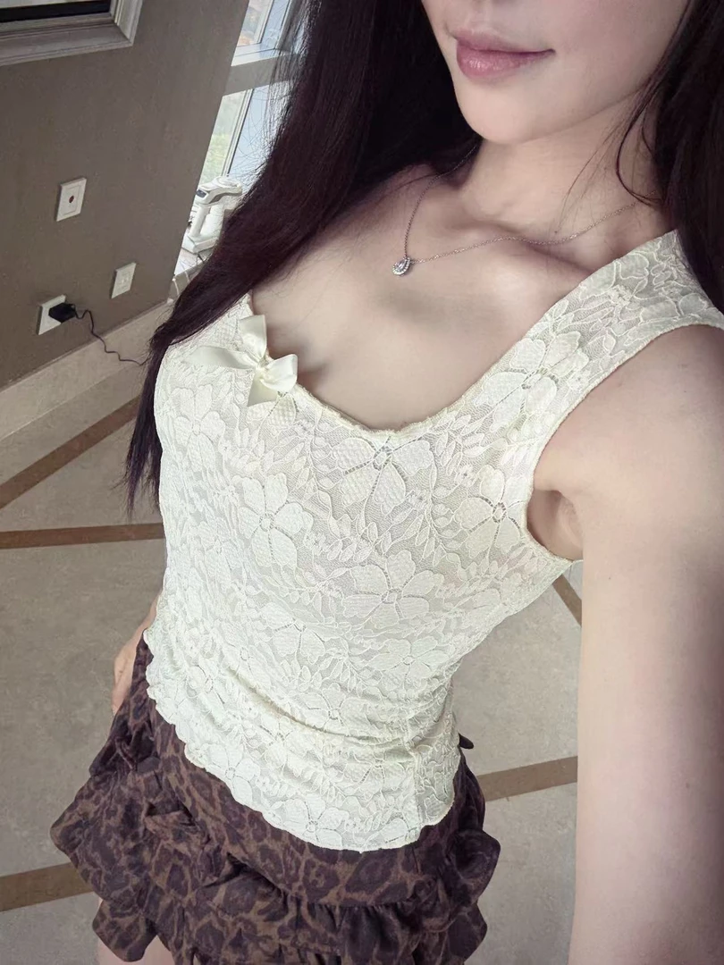 纯欲蕾丝背心夏季显瘦极简风私服名媛休闲吊带性感