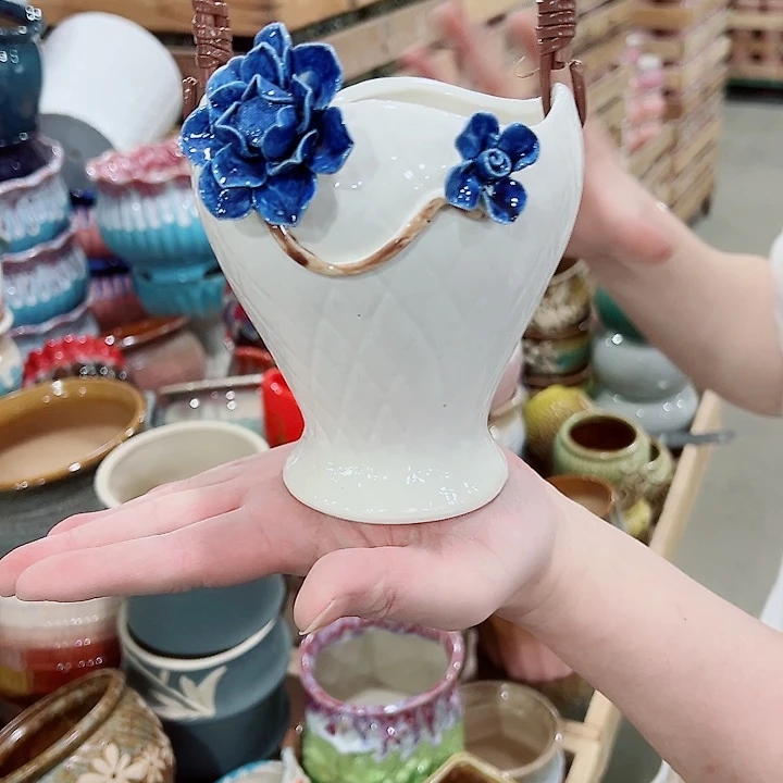 有孔，凑单福利满10元发货陶瓷多肉花盆！