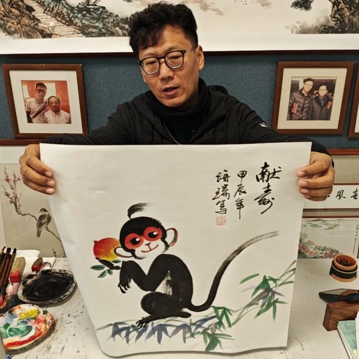 国画贾海瑞老师现场定制