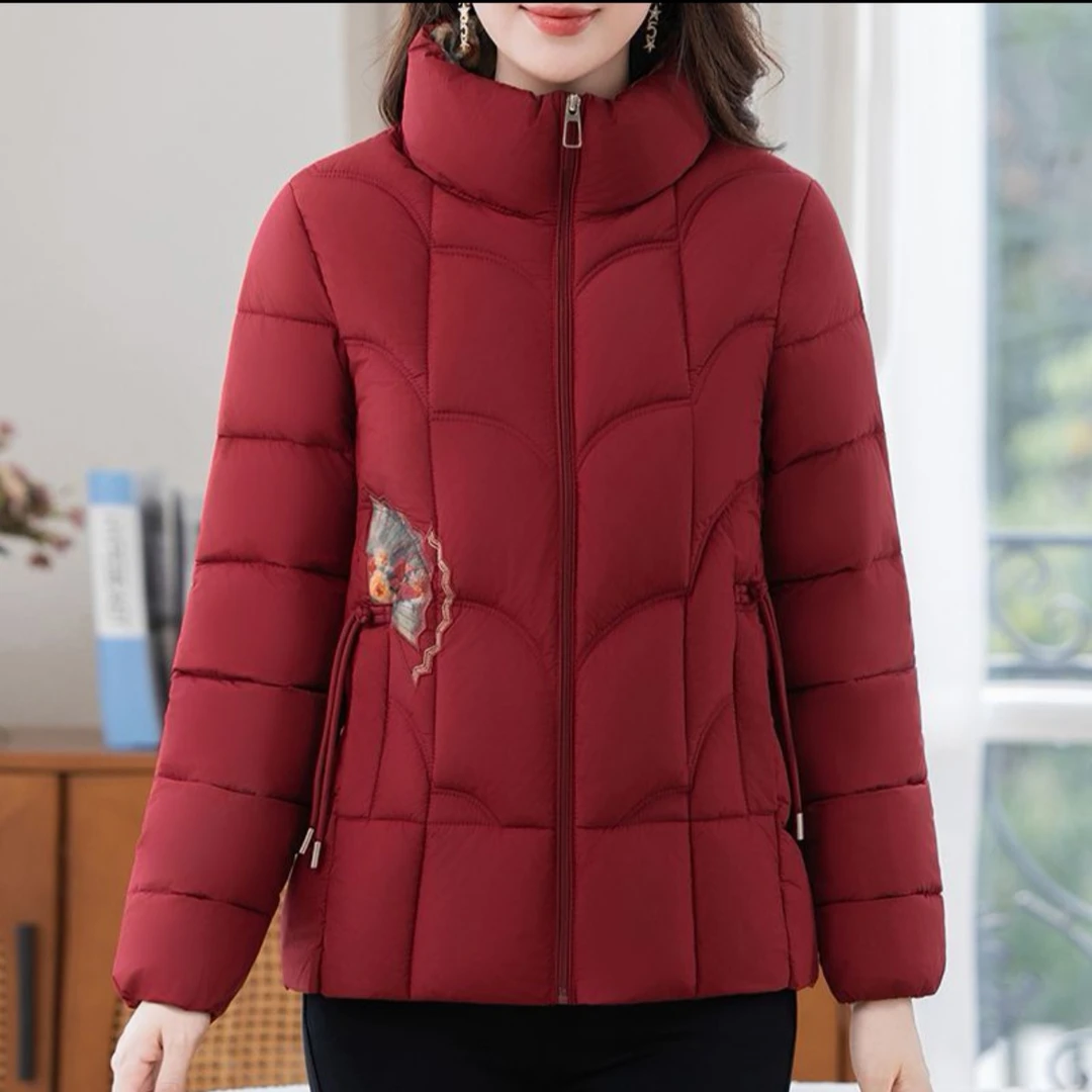 【可-z】合2026年新款韩版高品质显瘦减龄洋气国风烫花休闲棉服冬装