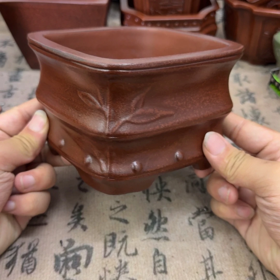 紫砂花盆12x7.5内经紫砂花盆