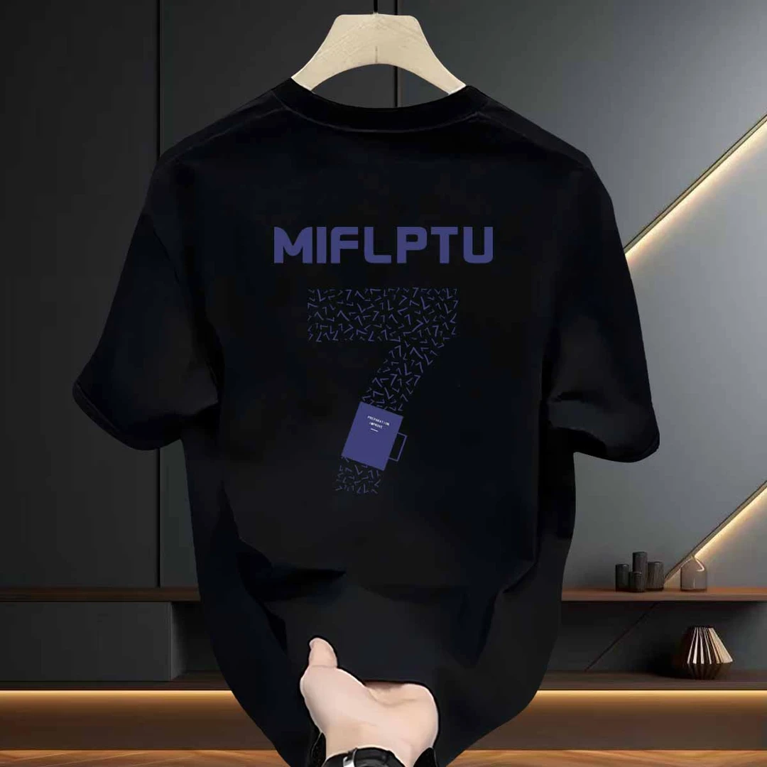 轻奢潮流2025新款夏季男士短袖T恤百搭宽松圆领半袖潮牌纯棉上衣