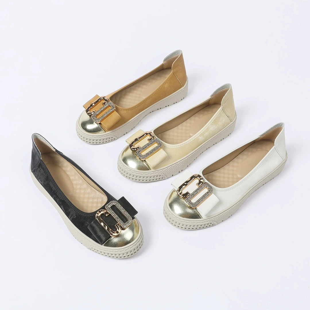 新款乐福鞋英伦百搭圆头浅口平底一脚蹬懒人厚底渔夫单鞋夏季女鞋