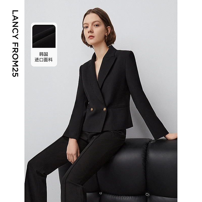 【达人】朗姿复古气质色西装外套西服上衣18WJK403