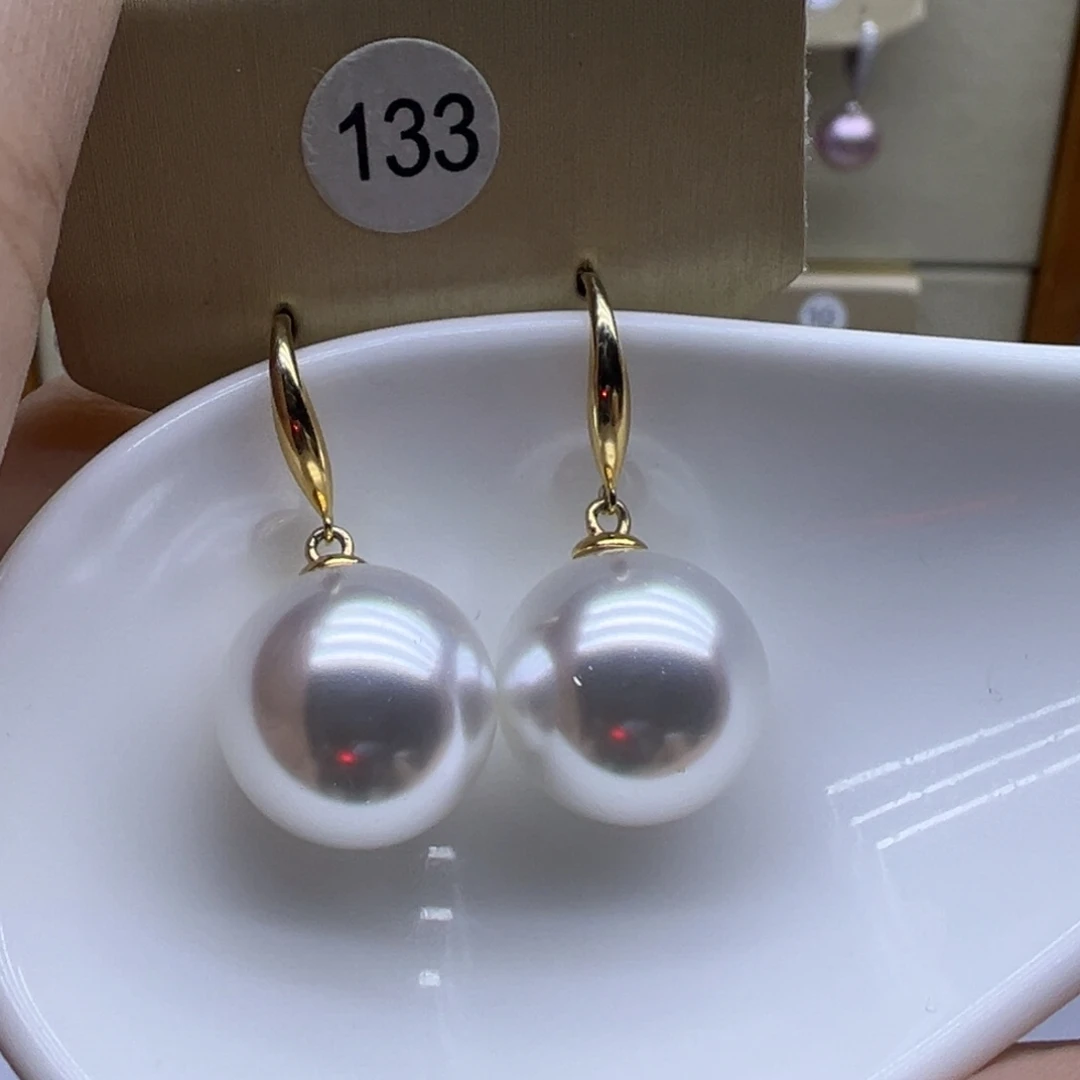 银S925镶嵌耳饰淡水珍珠