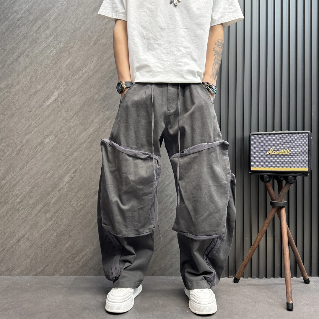 DAFIFY美式复古多口袋解构工装裤新款设计感男士阔腿立体伞兵裤