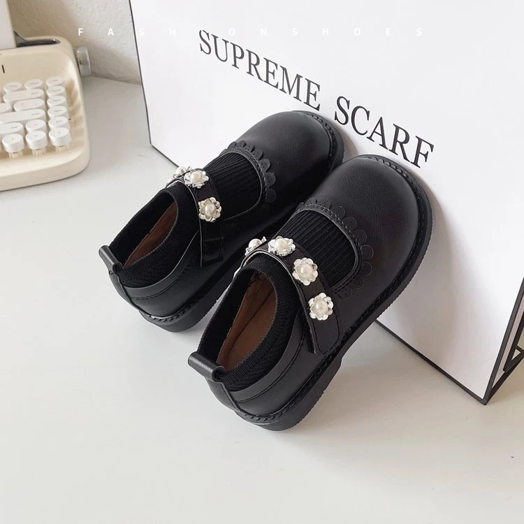 皮鞋现货日常5岁春秋圆头8岁4岁9岁10岁韩版儿童女橡时尚百搭黑色