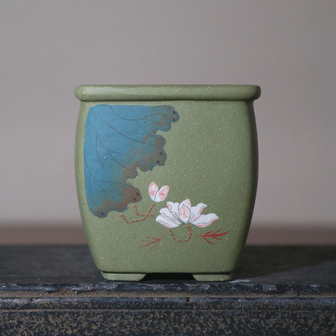 紫砂花盆盆景盆手工盆桌面盆栽兰盆苏兵绿泥手绘中国风手工盆