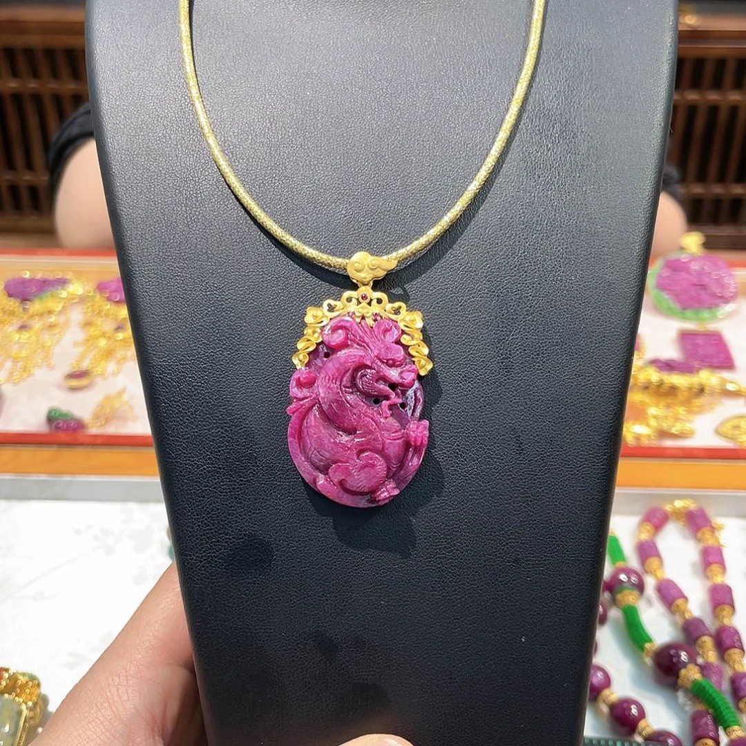 锦纶非金属吊坠红宝