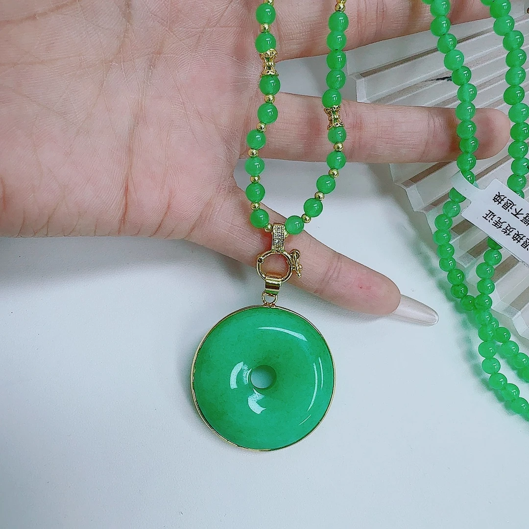 吊坠 时尚原创青大甜甜圈包边吊坠