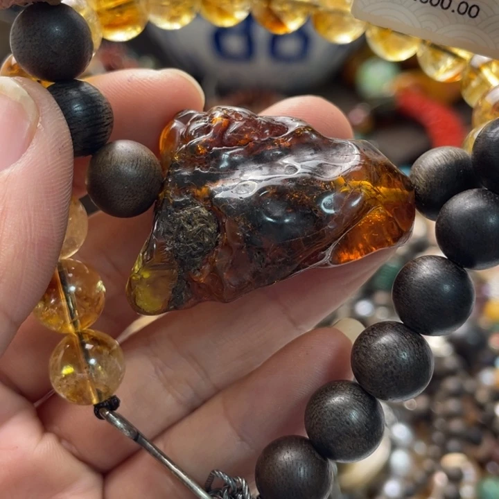 琥珀未镶嵌手链琥珀的味道